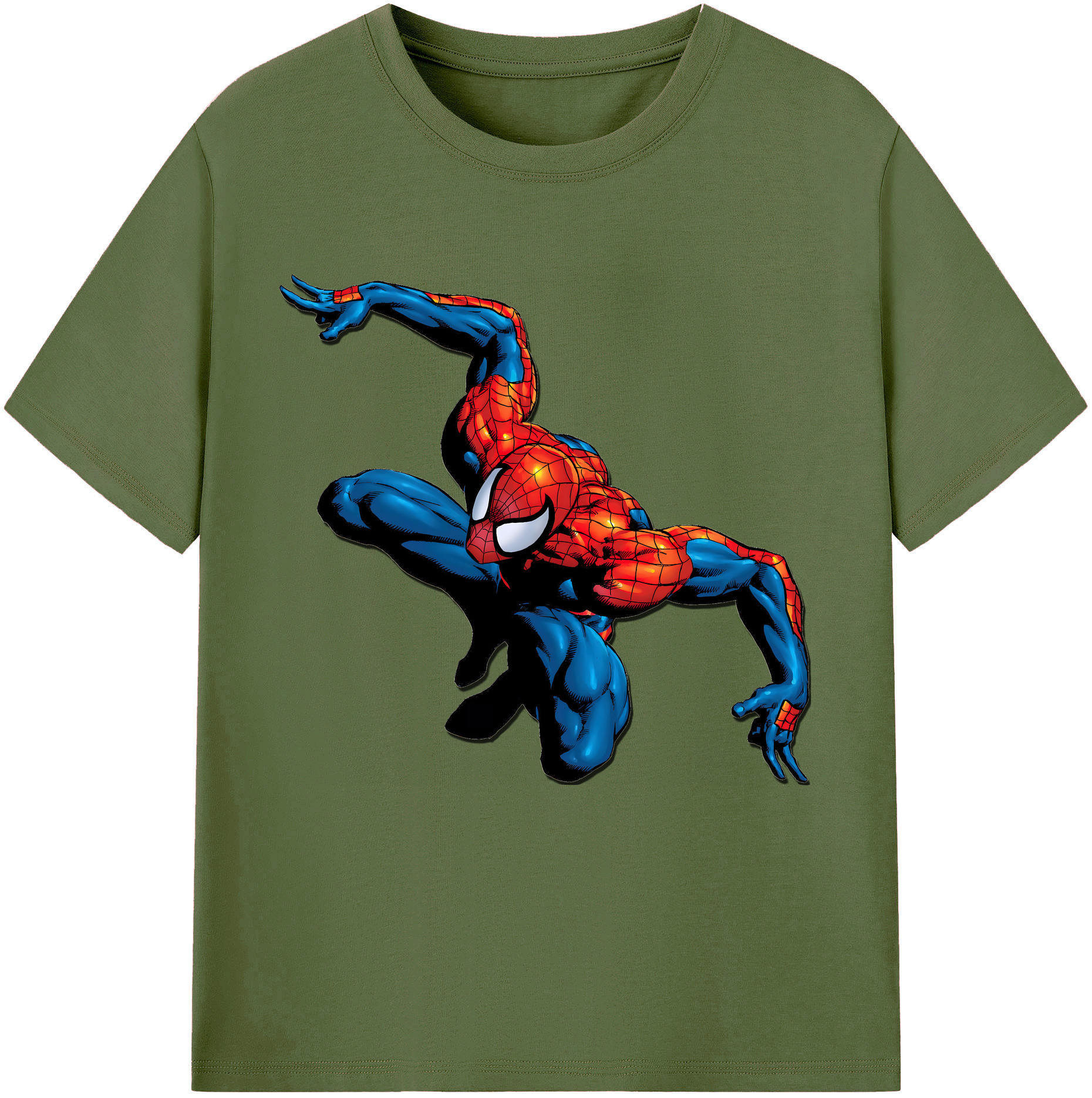（画像用） Spider Man スパイダーマン 綿100％半袖Tシャツ（フロントプリント）